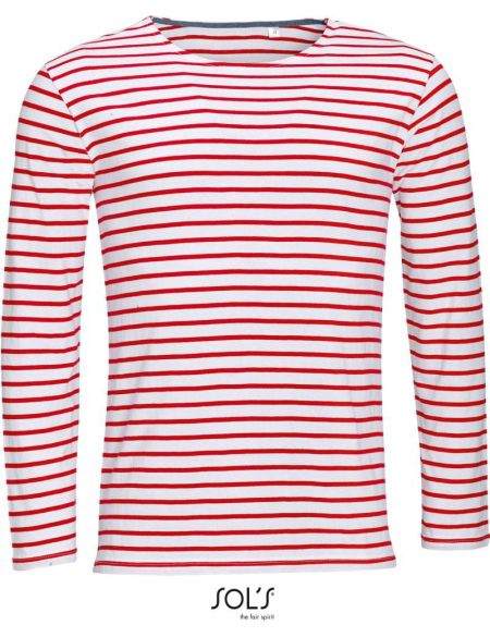 Tričko pánské s dlouhým rukávem Sols Marine Men white/red