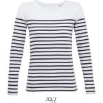 Tričko dámské s dlouhým rukávem Sols Matelot LSL Women white/navy