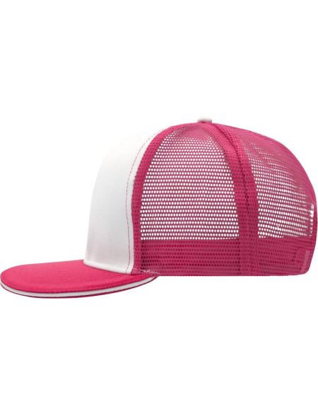 Kšiltovka Pro síťovaná sandwich Myrtle Beach MB6635 white/magenta