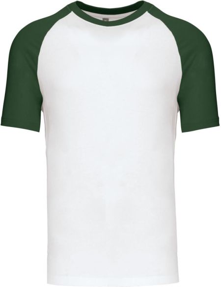 Tričko baseballové Kariban K330 white/forest green