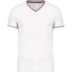 Tričko pánské piqué s výstřihem do V Kariban K374 white/navy/red