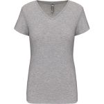 Tričko dámské elastické s výstřihem V Kariban K3015 light grey heather