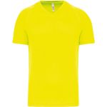 Tričko pánské sportovní s výstřihem do V Kariban ProAct PA476 fluorescent yellow