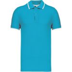 Polokošile pánská kontrastní piqué Kariban K245 light turquoise/white/navy