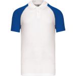 Polokošile pánská baseballové piqué Kariban K226 white/light grey/royal blue