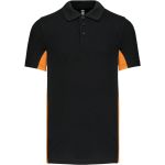 Polokošile pánská 2- barevné piqué sportovní Kariban K232 black/orange