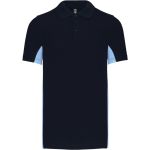 Polokošile pánská 2- barevné piqué sportovní Kariban K232 navy/sky