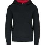 Mikina dětská kontrastní s kapucí Kariban K453 black/red