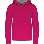 Mikina dětská kontrastní s kapucí Kariban K453 fuchsia/fine grey