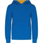 Mikina dětská kontrastní s kapucí Kariban K453 light royal blue/yellow