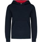 Mikina dětská kontrastní s kapucí Kariban K453 navy/red