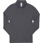 Polokošile dámská piqué s dlouhým rukávem z těžké bavlny My Polo 210 LSL women dark grey