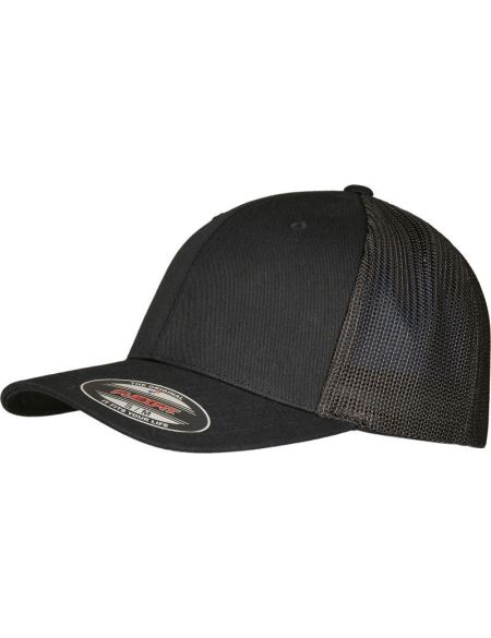 Kšiltovka 6 panelová Trucker Recycled Flexfit 6511RM black/black