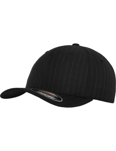 Kšiltovka 6 panelová Pinstripe Flexfit 6195P black/white