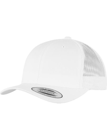 Kšiltovka 6 panelová vintage Trucker Flexfit 6606/6606T white