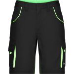 Kraťasy pracovní Color James Nicholson JN872 (vel. 42-60) black/lime green