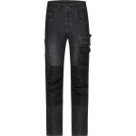 Kalhoty pracovní džíny James Nicholson JN875 (vel.42-60) střední délka black denim