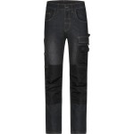 Kalhoty pracovní džíny James Nicholson JN875X (vel.62-64) střední délka black denim