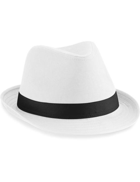 Klobouk Fedora white/black