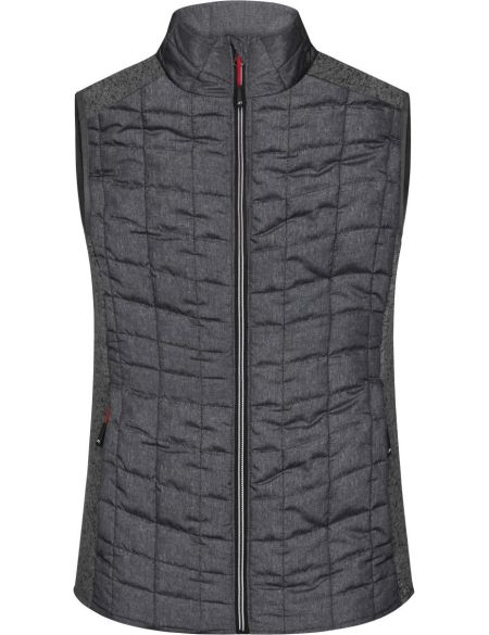 Vesta dámská pletená hybridní James Nicholson JN739 grey melange/anthracite melange