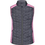 Vesta dámská pletená hybridní James Nicholson JN739 pink melange/anthracite melange